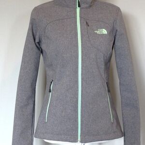 THE NORTH FACE Women's Apex Bionic Soft Shell Jacket Gray & Green Sz Small